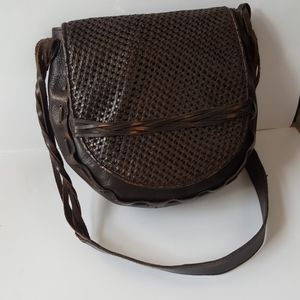 Patricia Nash Leather Saddle Bag EUC